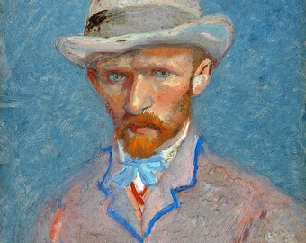 Van Gogh Self-Portrait | Striped Sweater | Post-Impressionist Art | Vintage Print | Famous Artist
