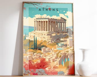 Greece Travel Print | Greece Travel Poster | Greece Wall Art | Greece Poster | Greece Decor | Athens Print | Vintage Travel Print