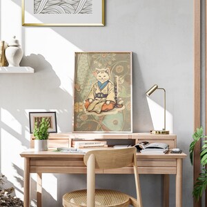 Matsumoto Hoji Art Poster | Japanese Cat Print | Funny Cat Poster ...