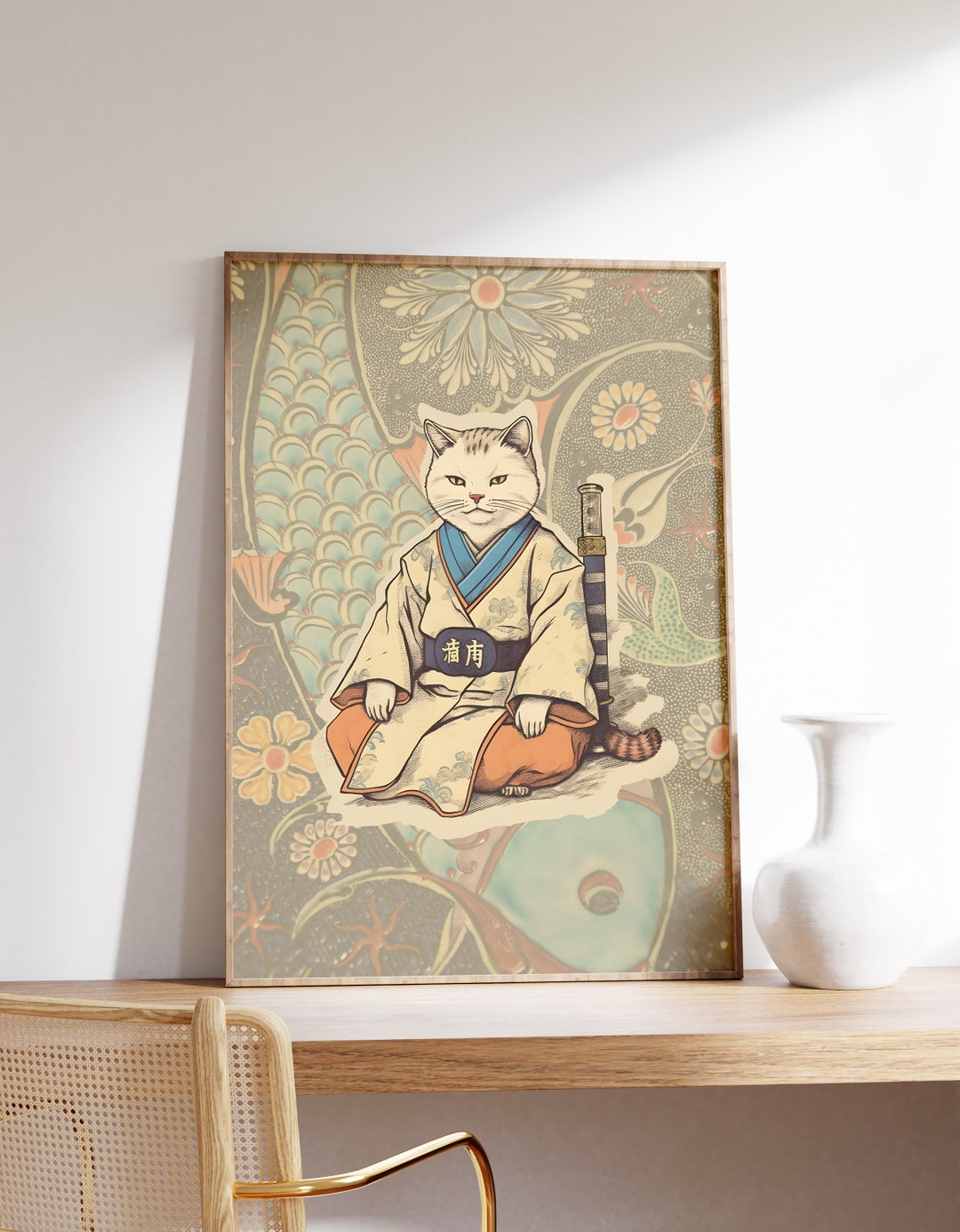Matsumoto Hoji Art Poster | Japanese Cat Print | Funny Cat Poster ...