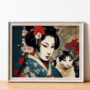 Japanese Print | Geisha Poster | Geisha Art Print | Antique Art ...