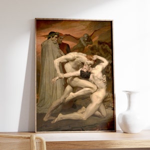 Dante and Virgil in Hell, damned souls, damned, heretic, hell, inferno, hell wall art, hell reproduction, hell canvas, hell poster, 317, Art