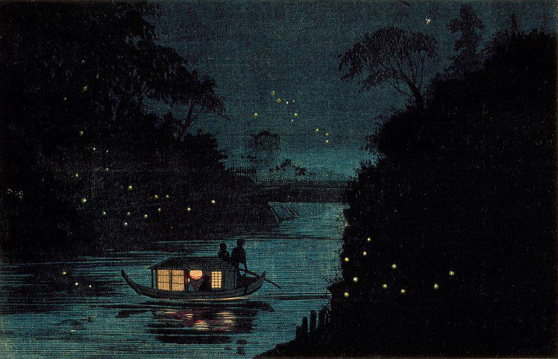 Takashi Hiroaki | Fireflies at Ochanomizu | Vintage Japanese Art