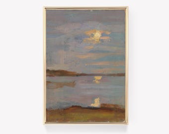 Moonlight Water Print | Victor Westerholm Art | Vintage Painting | Night Scenery Print | Serene Moon Print