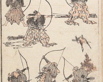 Katsushika Hokusai-manga | Japanse kunstafdruk | Klassieke houtsnede | Vintage print | Traditioneel ontwerp