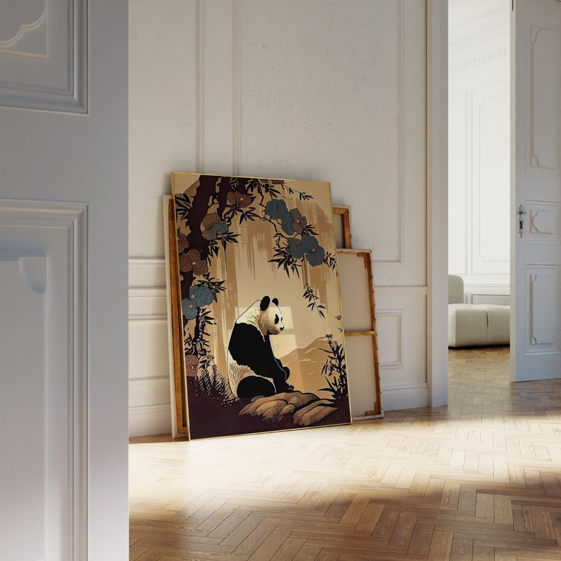 Japanese Panda Poster | Animal Poster | Panda Art Print | Panda Wall ...