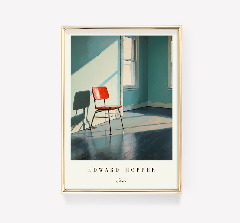 Chair Poster | Edward Hopper | Vintage Painting | Modern Wall Art | Antique Print | Aesthetic Decor image 2