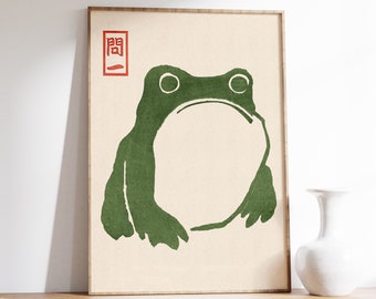 Sad Frog Print by Matsumoto Hoji • Vintage Japanese Artwork