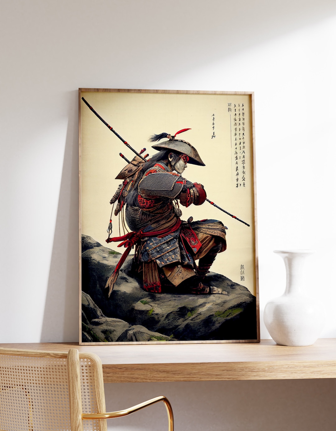 Japanese Samurai Poster Vintage Warrior Print Japanese Wall Art Ukiyoe