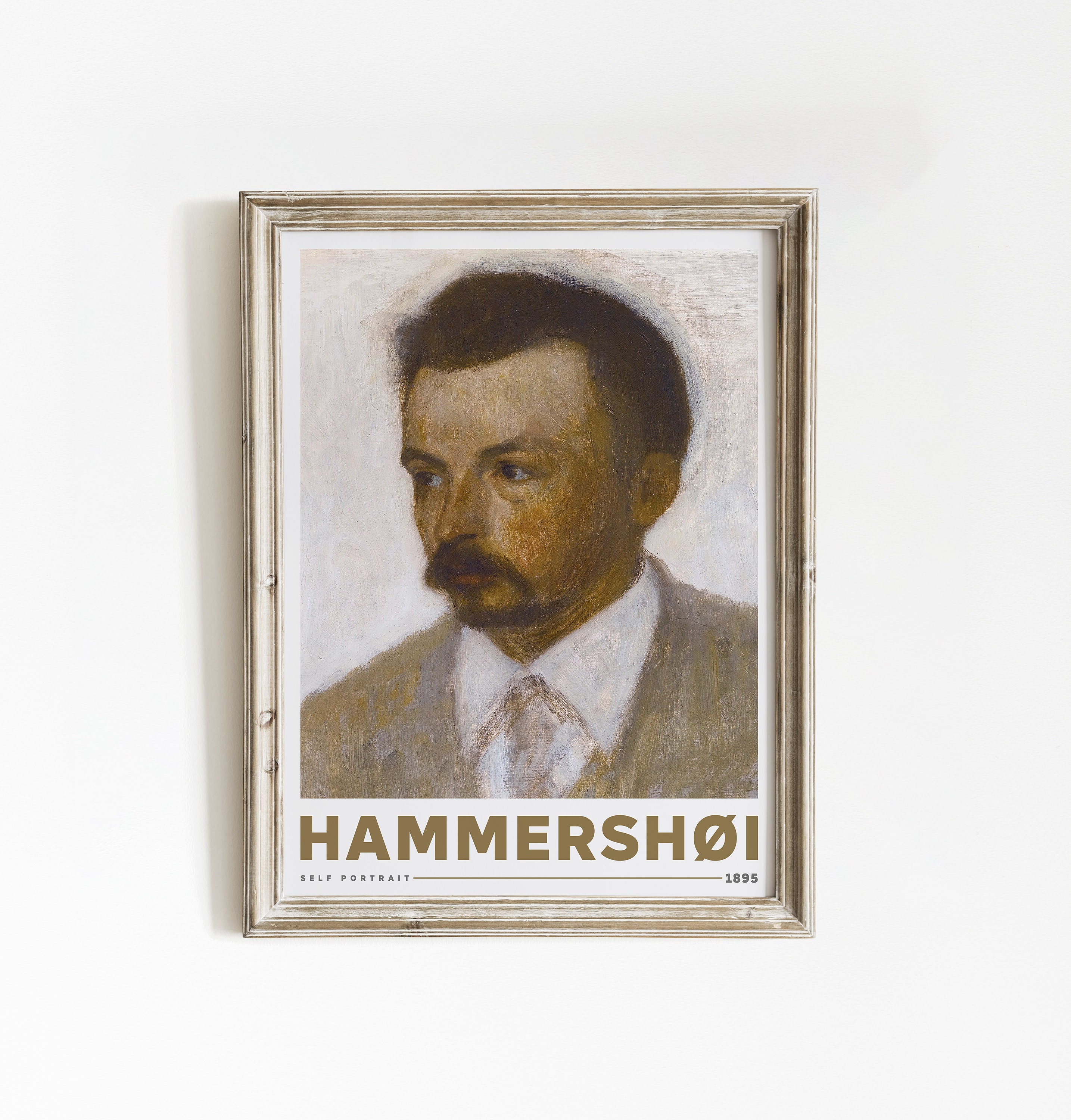 Vilhelm Hammershoi Art Print | Self Portarit | Dark Academia
