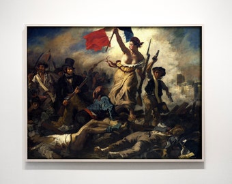 Eugene Delacroix - Liberty Leading the People (1830) - Reproduction of a Classic Painting - Photo Poster Print Art Gift Libertarian Freedom