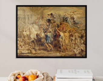 Peter Paul Rubens - The Triumph of Henry IV (1630) II | Vintage Painting Print Canvas Landscape Antique Poster Bedroom Wall Art