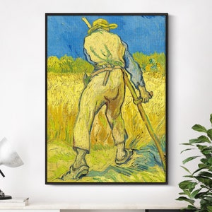 Van Gogh Poster | The Reaper (1889) | Vintage Painting, Wall Art, Van Gogh Poster, Farmer Art, Museum Wall Art, Van Gogh Painting