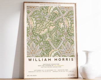 William Morris Exhibition Poster | Vintage Poster | Floral Print | Art Nouveau Print | William Morris Print | Exhibition Print | Vintage Art