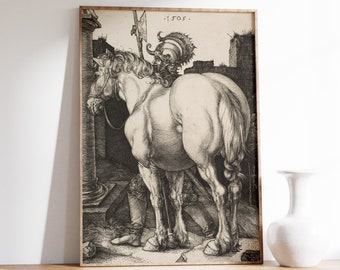 Vintage Print | Albrecht Durer - The Large Horse (1505) | Wall Art | Fine Art Poster | Vintage Poster | Fine Art | | Home Decor