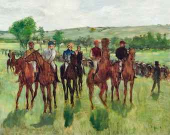 Edgar Degas Racing | Jockeys Art | Before The Race | Impressionist Print | Vintage Painting | Horse Print