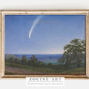 William Turner - Donati&#39;s Comet (1858) - Landscape Poster Print Minimal Wall Art Classic Painting Photo Gift - 18x24, 24x36