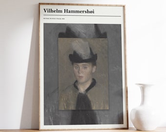 Vilhelm Hammershoi Art Print | Exhibition Print | Vilhelm Hammershoi Poster | Modern Wall Art | Art Nouveau Print | Eclectic Art Print