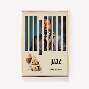 Charlie Parker | Musical Decor | Jazz Poster | Jazz Portrait | Jazz Decor | Jazz Art Print | Home Decor