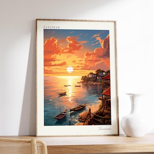 Zanzibar Travel Poster | Tanzania Travel Decor | Tanzania Poster | Zanzibar Print | Travel Print