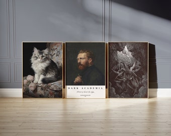 Dark Academia Set of 3 Posters | Dark Academia Art Poster | Dark Academia Print | Dark Academia Poster | Dark Cottagecore Art Print