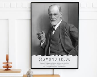 Sigmund Freud Kunstdruck - Originales Design Foto Poster Geschenk Wand-Dekor - Philosoph Poster, Psychoanalytik, Therapie, Psychiatrie, Biologie