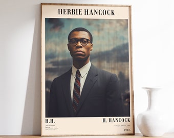 Herbie Hancock Poster | Musical Print | Jazz Poster | Jazz Portrait | Musical Decor | Jazz Art Print | Home Decor