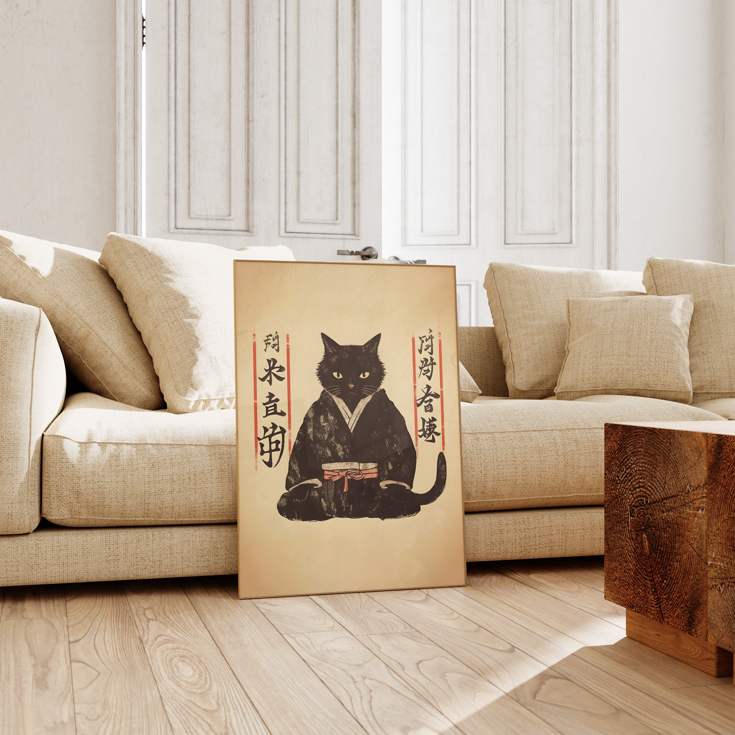 Japanese Cat Print | Funny Cat Print | Cat Wall Art | Japanese Print ...
