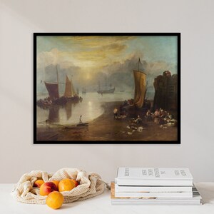 William Turner - The Sun Rising Through Vapour (1809) - Poster Painting Photo Print Wall Vintage Art Gift - J. M. W. Turner - Large Size