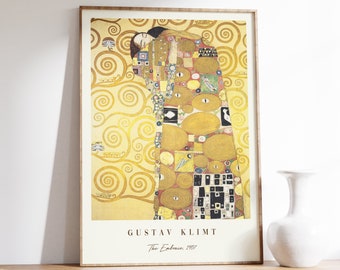 Stampa artistica di Gustav Klimt / Collezione Art Nouveau / Stampa "L'abbraccio" / Stampe di Gustav Klimt / Quadri di Gustav Klimt / Stampe per mostre di Klimt