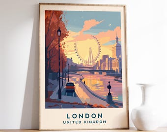 London Travel Print | United Kingdom Travel Poster | United Kingdom Gift | United Kingdom Poster | London Poster | London Wall Decor