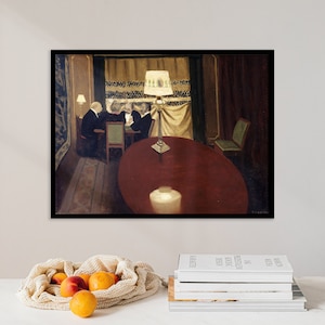 Felix Vallotton - The Poker Game (1902) - Poster Painting Photo Print Wall Art Gift - Men Around Table, Playing Cards, Texas Hold&#39;Em - 18x24