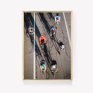 Vintage Cyclist Print | Cycling Art | Road Bicycles Poster | Vintage Bicycle Art | Cyclists On Canvas