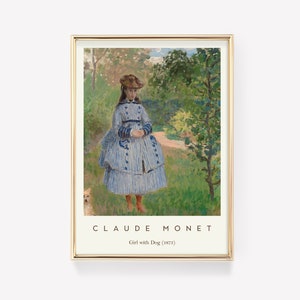 Claude Monet Prints | Girl With Dog (1873) | Monet Exhibition Print ...