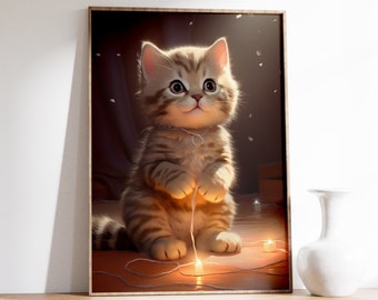 Minimal Cat Print | Cute Cat Art | Cat Art Print | Cat Lover Gift | Cat Illustration | Funny Cat Wall Art | Minimalist Art