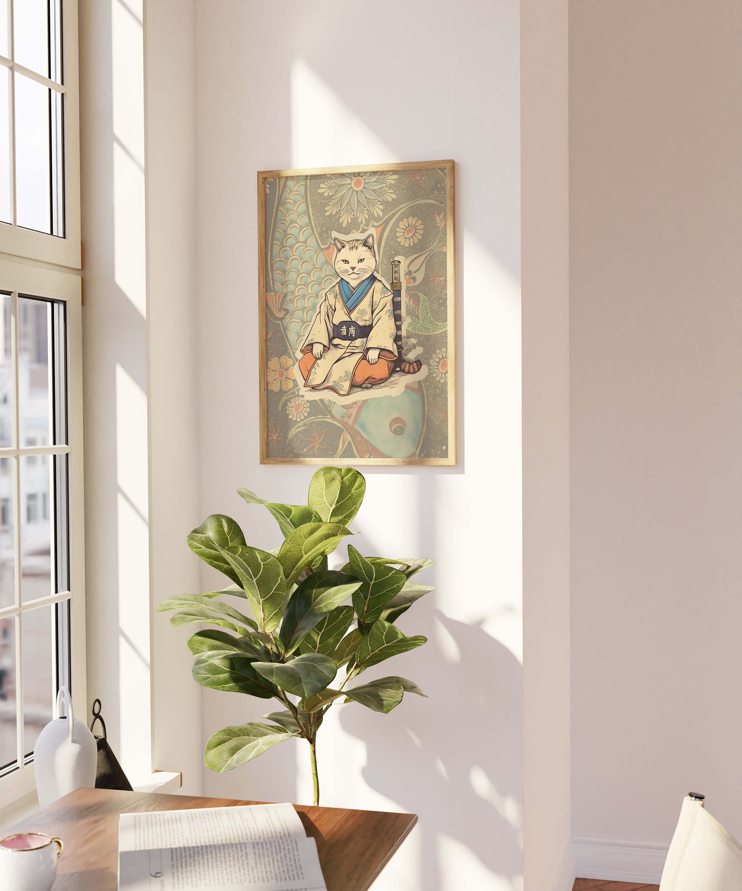 Matsumoto Hoji Art Poster | Japanese Cat Print | Funny Cat Poster ...