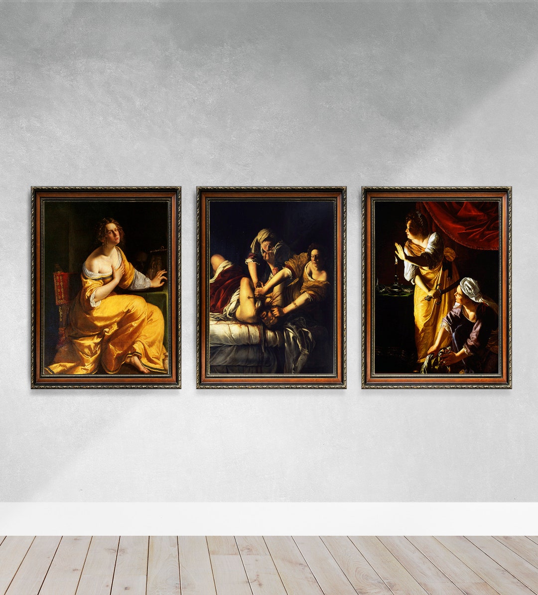 Artemisia Gentileschi Baroque Set of 3 Print Gallery Wall Art Poster ...