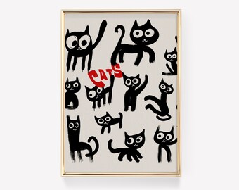 Funny Cat Print | Cute Cat Print | Cat Poster | Funny Cat Poster | Cat Wall Art | Funny Animal Poster | Kitchen Art Print