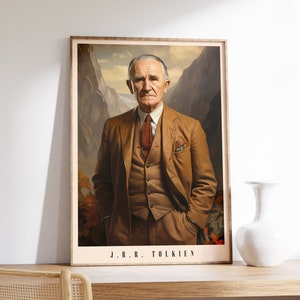 J.R.R. Tolkien Print | Author Print | J.R.R. Tolkien Poster | Literature Decor | Book Art Print | Home Decor
