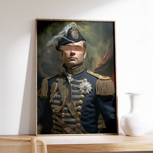 Renaissance man portret | Eigenzinnig veranderd kunstportret | Vintage olieverfschilderij | Eclectische muurkunst | Vintage wijzigen | Maximalistische moderne inrichting