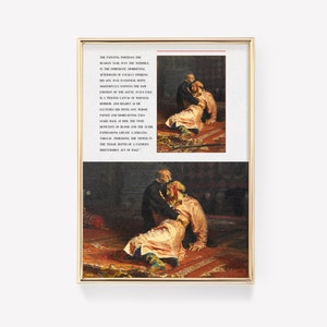 Ilya Repin - Iwan der Schreckliche bringt seinen Sohn um (1885) - Klassische Malerei Poster Druck Kunst Geschenk Hauswand Dekor - Death Art - Pater Murder
