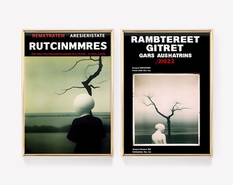 Weird Academia Art Print Set of 2 | Quirky Wall Art | Maximalist wall art | Eclectic Decor | Exhibition Print | Mid Century Modern