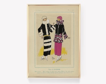 Tres Parisien | Vintage franskt tryck | 1923 konst | Léon Benigni | Parisien målning | Retro stil affisch