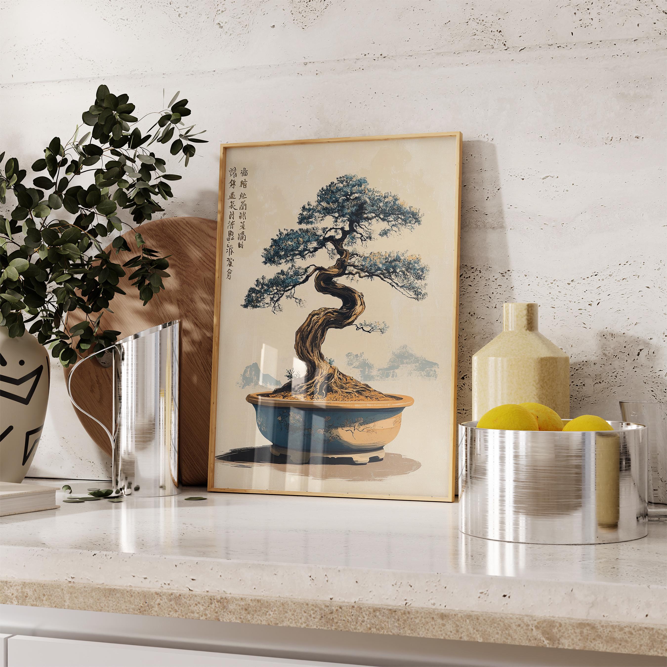 絵画 bonsai Bonsai Tree Print, Japanese Wall Art, Botanical Wall Art