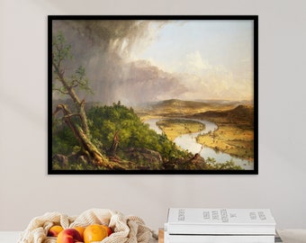 Thomas Cole - Utsikt från Mount Holyoke, Northampton, Massachusetts efter ett åskväder (1836) - Klassisk målning fotoaffisch konstgåva