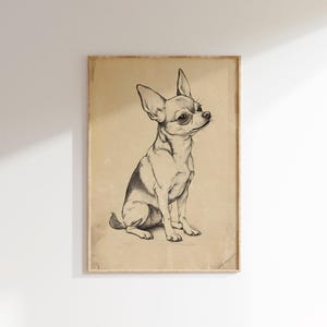 a drawing of a small dog on a wall