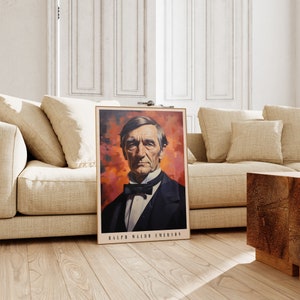 Ralph Waldo Emerson Poster | Autor Print | Ralph Waldo Emerson Poster | Literatur Dekor | Buch Kunstdruck | Wohndekor Bild 8