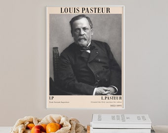 Louis Pasteur - The Icons of Chemistry - Chemistry Biologist Art Print Poster Wall Home Decor Chemistry Gift Chemist Science College Student