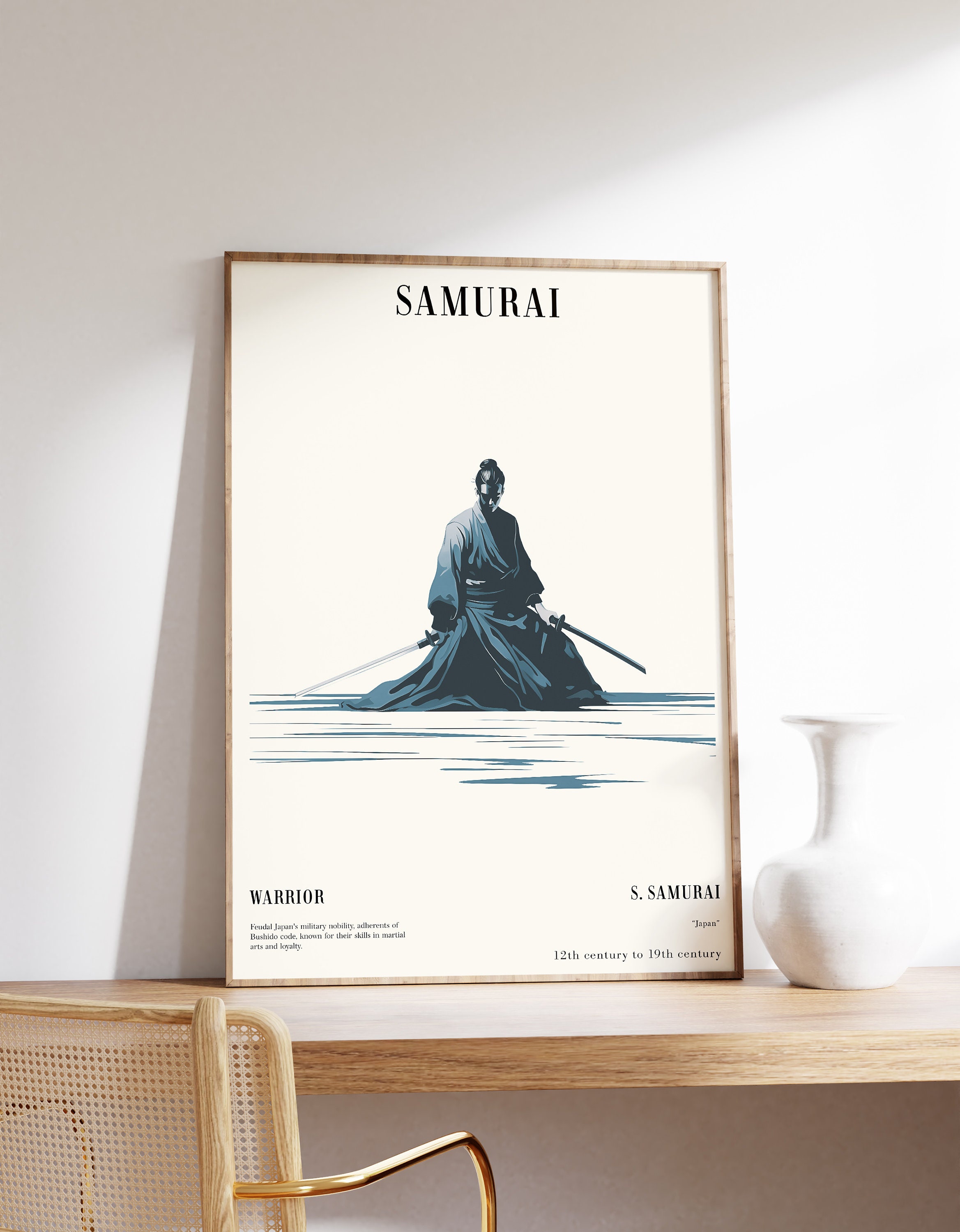 Samurai Print | Samurai Poster | Vintage Japanese Art | Japanese Print ...