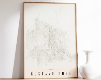Gustave Dore Prints | Battle Scene | Gothic Decor | Devil Art | Memento Mori